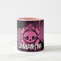 Crânio cor-de-rosa (EMO) Crossbones Girls Coffee M