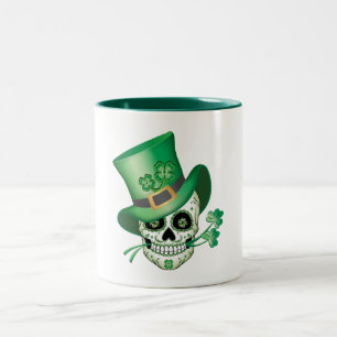 Caneca De Café Em Dois Tons Crânio de Açúcar Irlandês