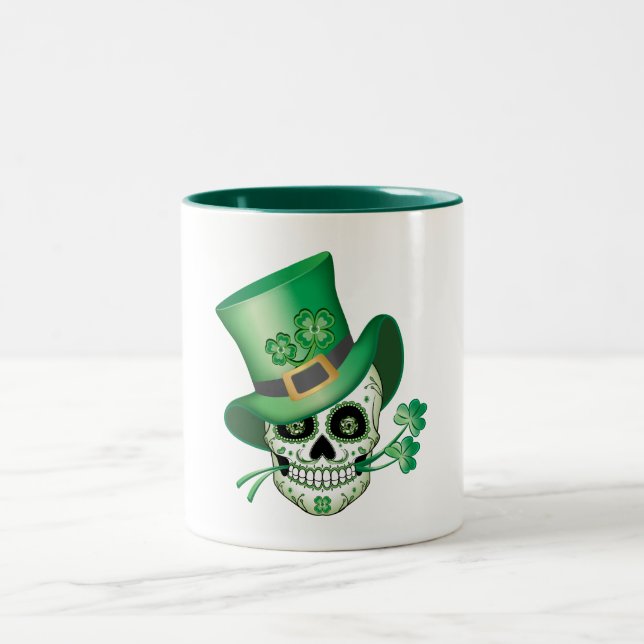 Caneca De Café Em Dois Tons Crânio de Açúcar Irlandês (Centro)