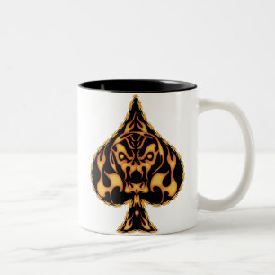 Caneca De Café Em Dois Tons Crânio de Espada