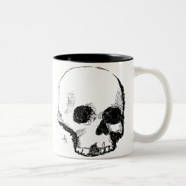 Caneca De Café Em Dois Tons crânio de espuma