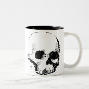 Caneca De Café Em Dois Tons crânio de espuma