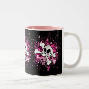 Caneca De Café Em Dois Tons Crânio de Girlie