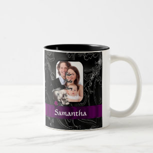 Caneca De Café Em Dois Tons Crânio de tatuagem gótica