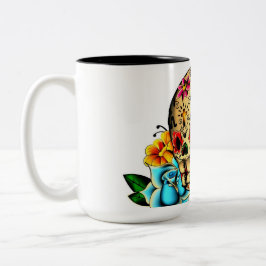 Caneca De Café Em Dois Tons Crânio do açúcar