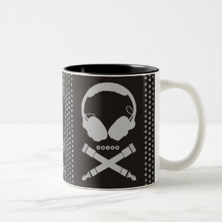 Caneca De Café Em Dois Tons Crânio do DJ