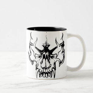 Caneca De Café Em Dois Tons Crânio do gótico