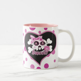 Caneca De Café Em Dois Tons Crânio doce