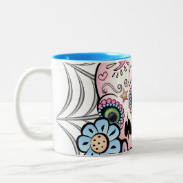 Caneca De Café Em Dois Tons Crânio doce do açúcar