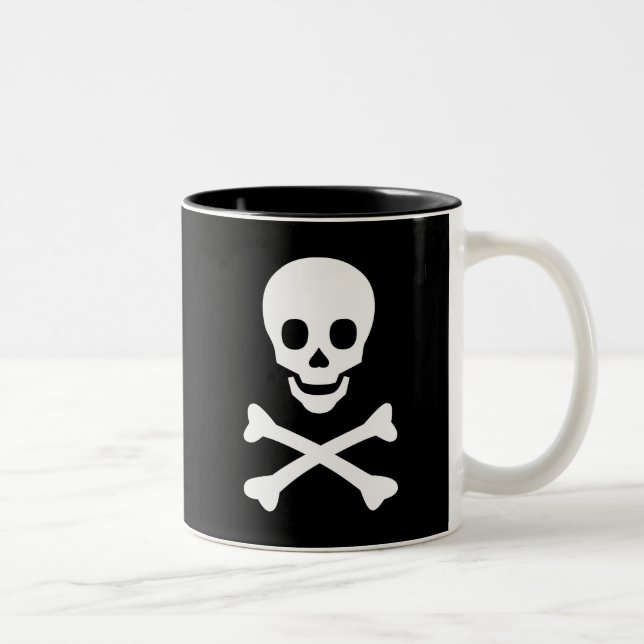 Caneca De Café Em Dois Tons Crânio e ossos (Direita)