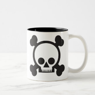 Caneca De Café Em Dois Tons crânio e ossos cruzados 2