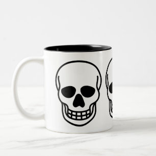 Caneca De Café Em Dois Tons Crânio Gótico