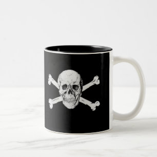 Caneca De Café Em Dois Tons Crânio Pirata e Crossbones Mug
