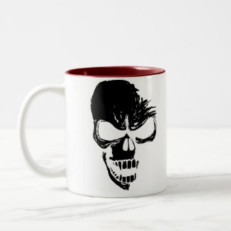 Caneca De Café Em Dois Tons Crânio preto