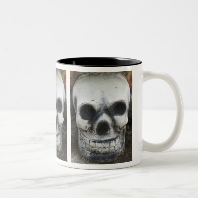 Caneca De Café Em Dois Tons Crânio Tailandês (Direita)
