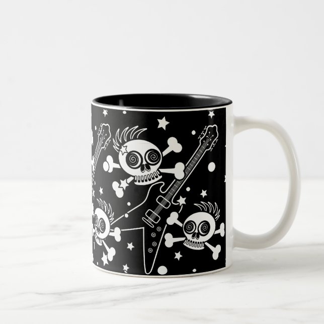 Caneca De Café Em Dois Tons Crânios do metal pesado (Direita)