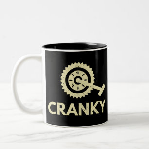 Caneca De Café Em Dois Tons Cranky / Bicicleta/ Ciclista