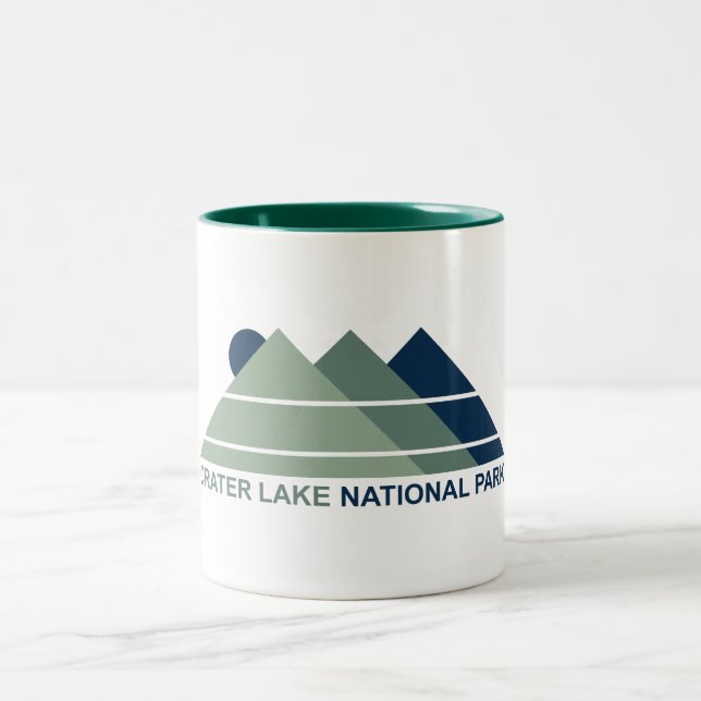 Caneca De Café Em Dois Tons Crater Lake National Park Mountain Sun (Centro)
