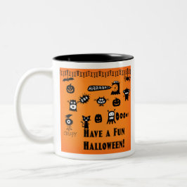 Caneca De Café Em Dois Tons Crawlies assustadores no Halloween