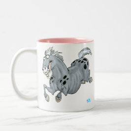 Caneca De Café Em Dois Tons Crazy Cartoon Horse Mug