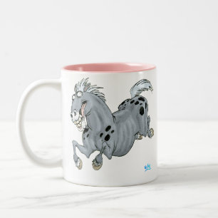 Caneca De Café Em Dois Tons Crazy Cartoon Horse Mug