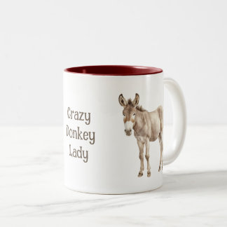 Caneca De Café Em Dois Tons Crazy Donkey Lady