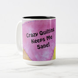 Caneca De Café Em Dois Tons Crazy Quilting Mug