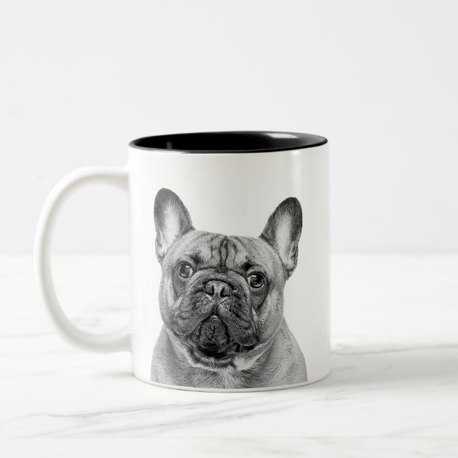 Caneca De Café Em Dois Tons Create Your Own Black and White Pet Photo (Esquerda)