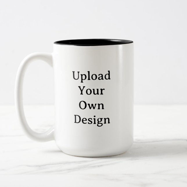 Caneca De Café Em Dois Tons Create Your Own Simple Custom 15 oz   (Esquerda)