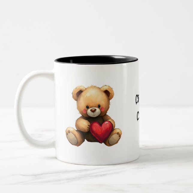 Caneca De Café Em Dois Tons Created to Create Teddy Bear 11oz Mug (Esquerda)