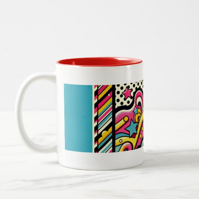 Caneca De Café Em Dois Tons Creative Pop Art FUN Mug (Esquerda)