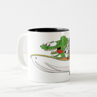Caneca De Café Em Dois Tons Creekrat CARtoons Voando Flivver Fliver Boat Mug