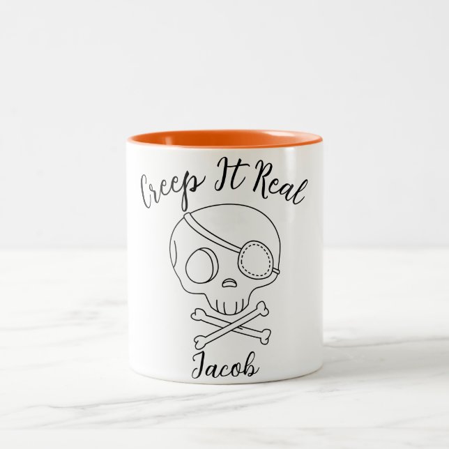 Caneca De Café Em Dois Tons Creep It Real Halloween mimado (Centro)