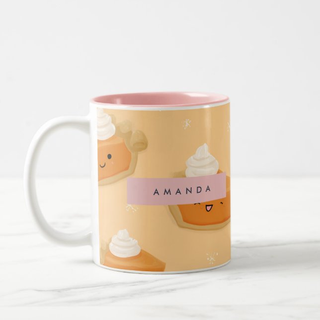 Caneca De Café Em Dois Tons Creme de Abóbora de Abóbora Personalizado (Esquerda)
