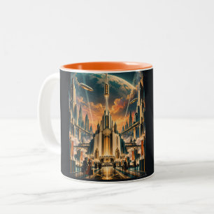 Caneca De Café Em Dois Tons Crepúsculo no Portão Orbital