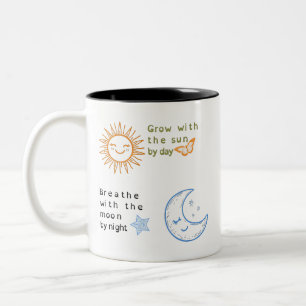 Caneca De Café Em Dois Tons Cresça Com O Sol, Respire Com A Lua