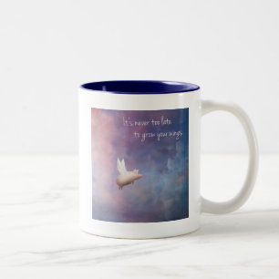 Caneca De Café Em Dois Tons cresça suas asas