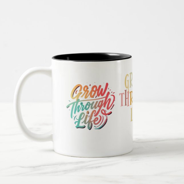 Caneca De Café Em Dois Tons Crescer através da vida (Esquerda)