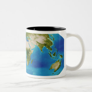 Caneca De Café Em Dois Tons Crescimento vegetal médio da terra