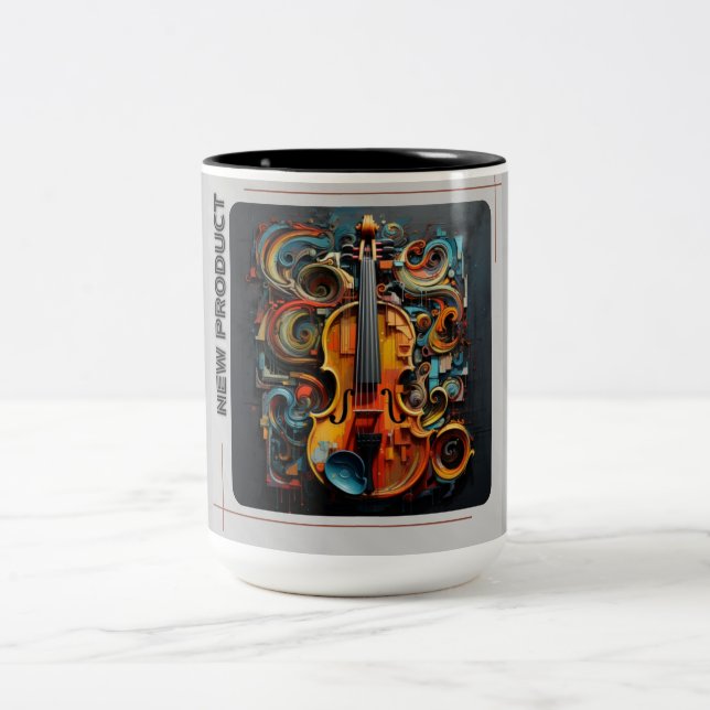 Caneca De Café Em Dois Tons Criação de Arte Violina (Centro)