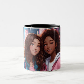 Caneca De Café Em Dois Tons Criado com amor e riso "Nossa Dose Diária de