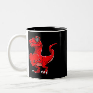 Caneca De Café Em Dois Tons Criança do Dia de os namorados Trex Youth Toddler 