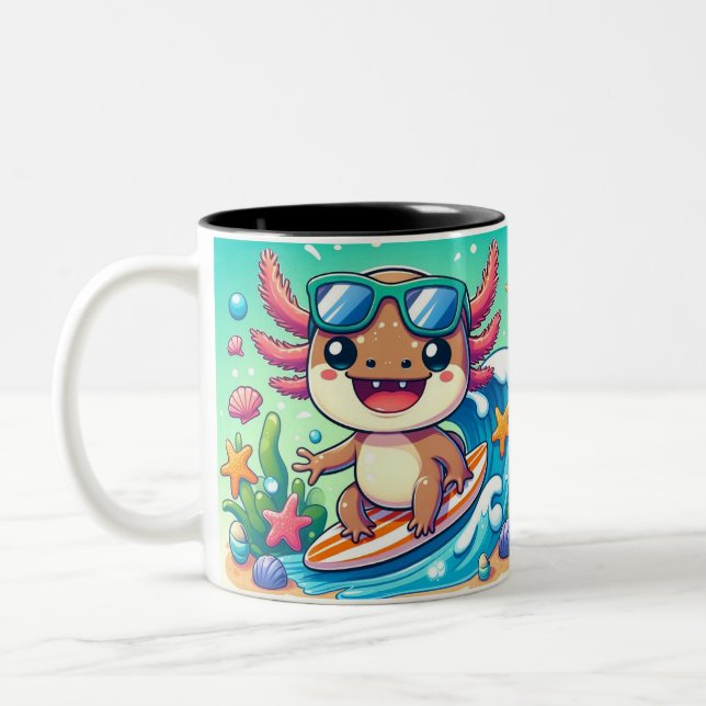 Caneca De Café Em Dois Tons Crianças do Axolotl MUG (Esquerda)