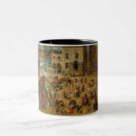 Caneca De Café Em Dois Tons Crianças Jogando Jogos (Pieter Bruegel, o Velho)