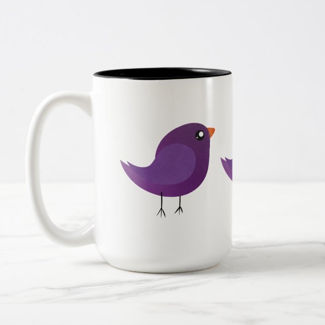 Caneca De Café Em Dois Tons Crianças, passarinho fofo (Esquerda)