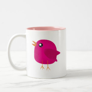 Caneca De Café Em Dois Tons Crianças, passarinho fofo