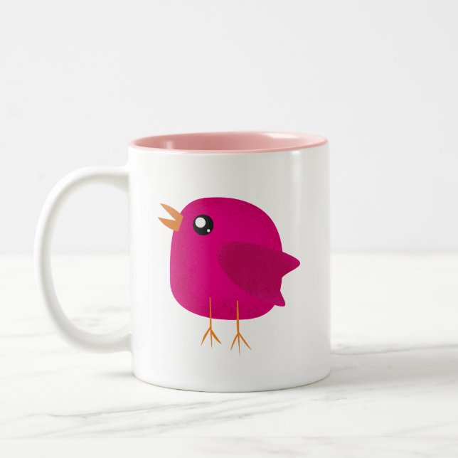 Caneca De Café Em Dois Tons Crianças, passarinho fofo (Esquerda)