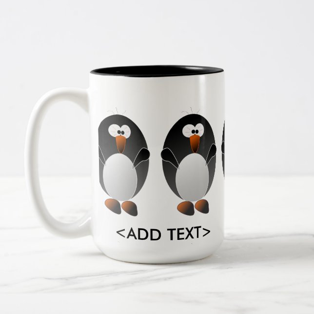 Caneca De Café Em Dois Tons Criar um pinguim de Linux (Esquerda)