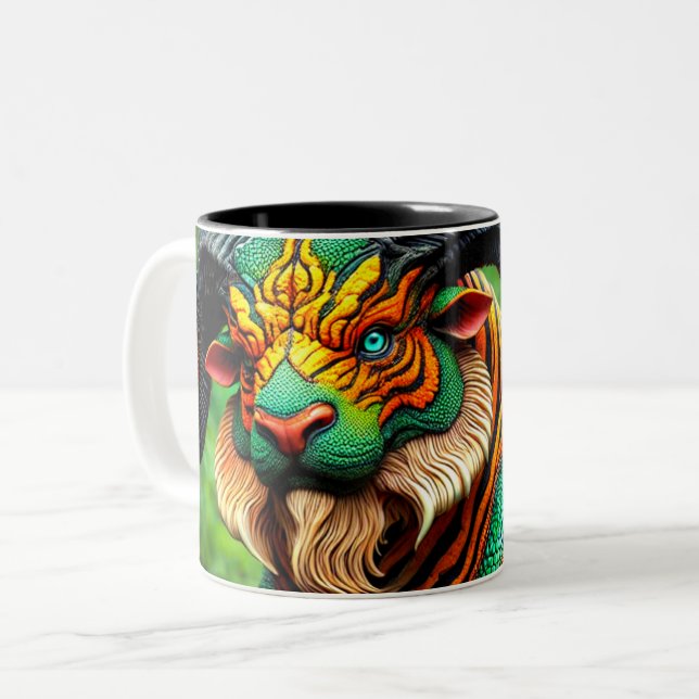 Caneca De Café Em Dois Tons Criatura Arte (Frente Esquerda)