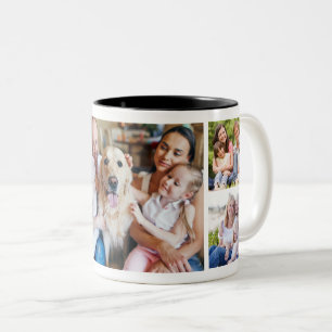 Caneca De Café Em Dois Tons Crie a sua própria Colagem de Fotos 5 Imagens Bran